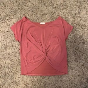 Mauvish Red Colored Shirt With Knot